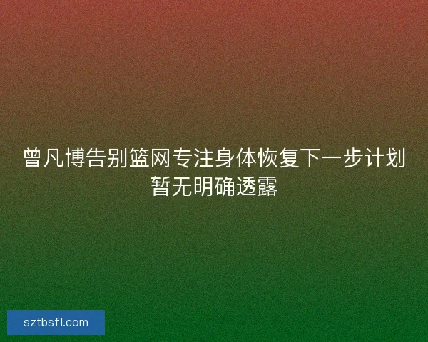曾凡博告别篮网专注身体恢复下一步计划暂无明确透露