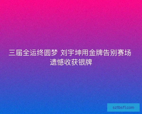 三届全运终圆梦 刘宇坤用金牌告别赛场 遗憾收获银牌